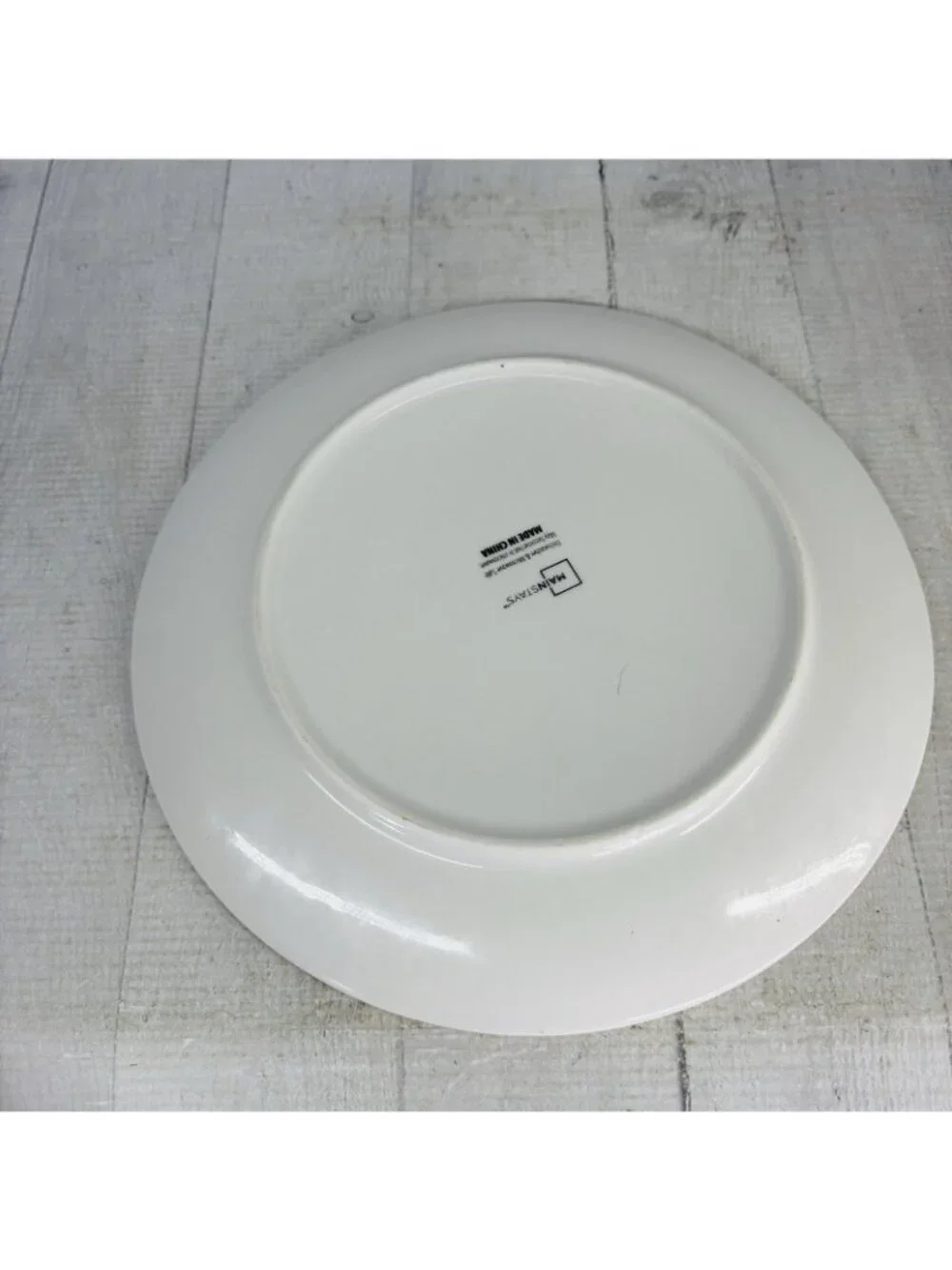 Mainstays FLORAL White Gray Ceramic Round Dishwasher Safe Dinner Plates Set of 4